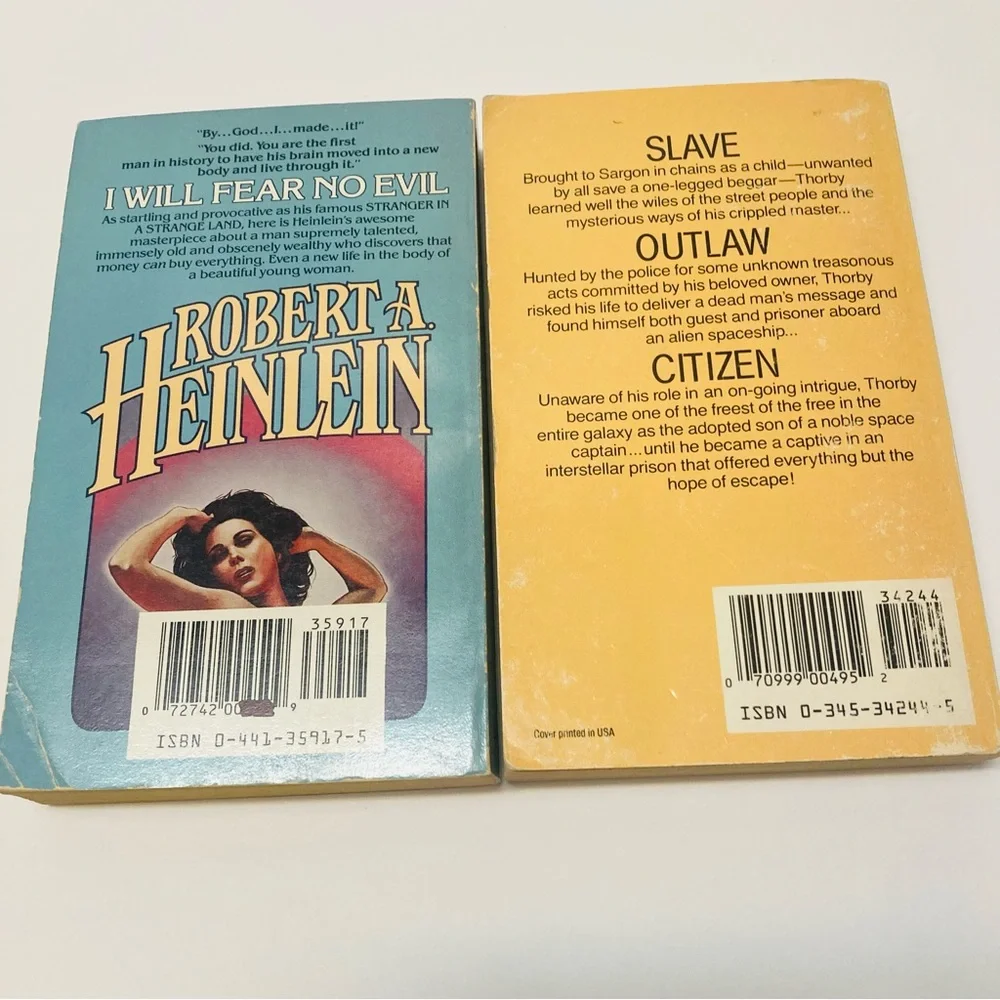 2 Books by Robert Heinlein: “I Will Fear No Evil” & “Citizen of the Galaxy” SF